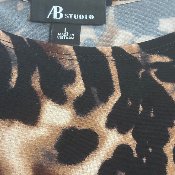 AB Studio Brown and Black Animal Print Midi Dress - Picture 2 of 4